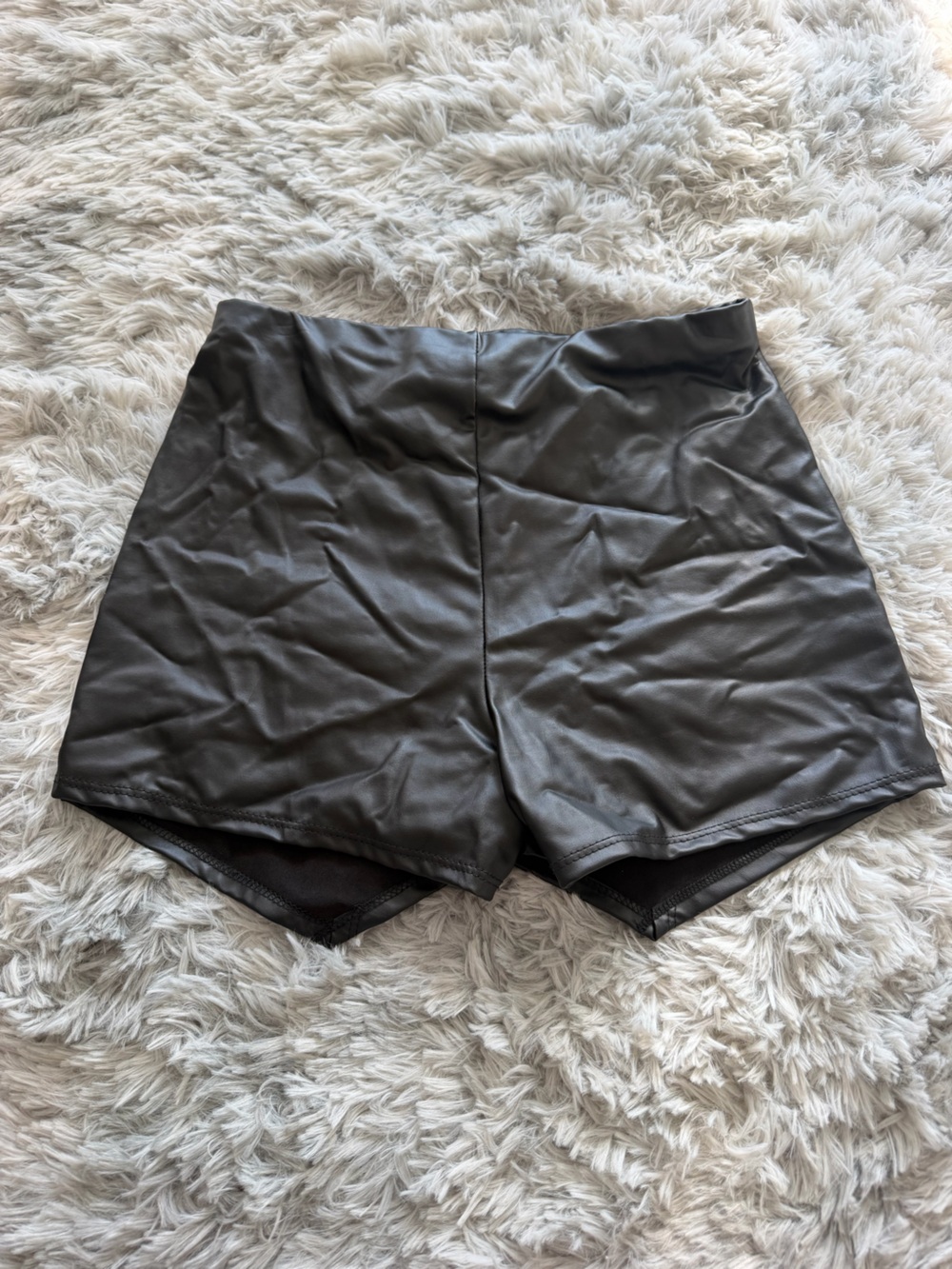 Windsor Black Faux Leather Bike Shorts